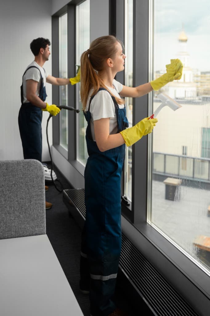 Professional cleaner at work